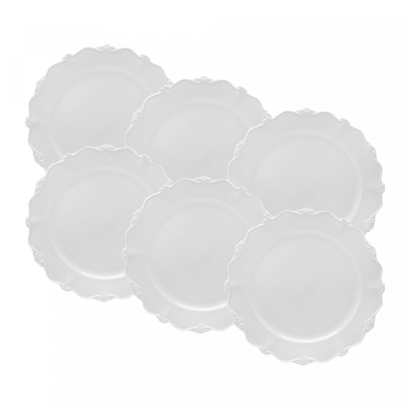 Conjunto-6-Pratos-para-Sobremesa-de-Porcelana-Fancy-Branco-20cm-Wolff