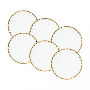 Conjunto 6 Pratos para Sobremesa de Porcelana EGG 19cm - Wolff