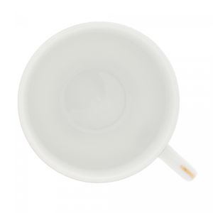 Conjunto 6 Xícaras de Café de Porcelana com Pires e Fio de Ouro Mônaco Branco 100ml - Wolff