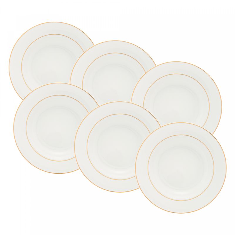 Conjunto-6-Xicaras-de-Cafe-de-Porcelana-com-Pires-e-Borda-Prateada-Monaco-Branco-100ml-Wolff