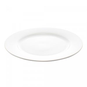 Conjunto 6 Pratos para Sobremesa de Porcelana com Borda Prateada Mônaco Branco 19cm x 2cm - Wolff