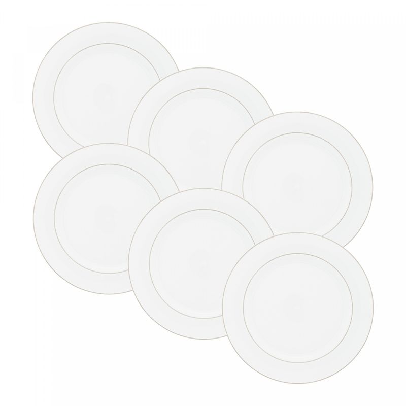 Conjunto-6-Pratos-Rasos-de-Porcelana-com-Borda-Prateada-Monaco-Branco-27cm-x-25cm-Wolff