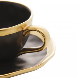 Xícara de Café De Porcelana Dubai Preto E Dourado 90ml Wolff