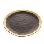 Prato-para-Sobremesa-de-Porcelana-Dubai-Preto-e-Dourado-21cm-x-2cm-Wolff
