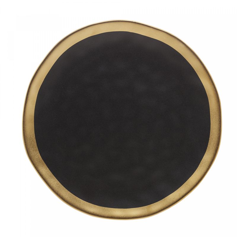Prato-para-Sobremesa-de-Porcelana-Dubai-Preto-e-Dourado-21cm-x-2cm-Wolff