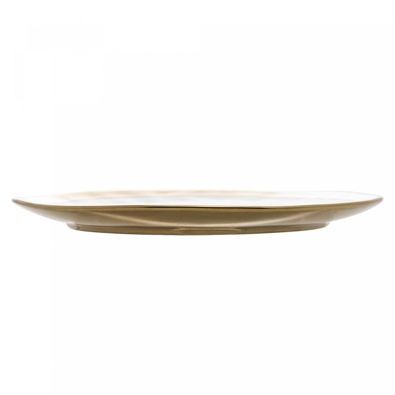 Prato-para-Sobremesa-de-Porcelana-Dubai-Branco-e-Dourado-21cm-x-2cm-Wolff