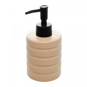 Porta Sabonete Líquido de Cerâmica Gomos Nude 340ml - Wolff