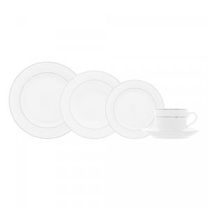 Aparelho de Jantar 30 Peças para Chá de Porcelana Mônaco Branco - Wolff