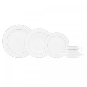 Aparelho de Jantar 30 Peças para Café de Porcelana Mônaco Branco - Wolff
