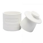 Manteigueira-Francesa-de-Ceramica-com-Tampa-Branca-Matte-8cm-x-8cm-x-9cm-Wolff