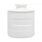 Manteigueira-Francesa-de-Ceramica-com-Tampa-Branca-Matte-8cm-x-8cm-x-9cm-Wolff