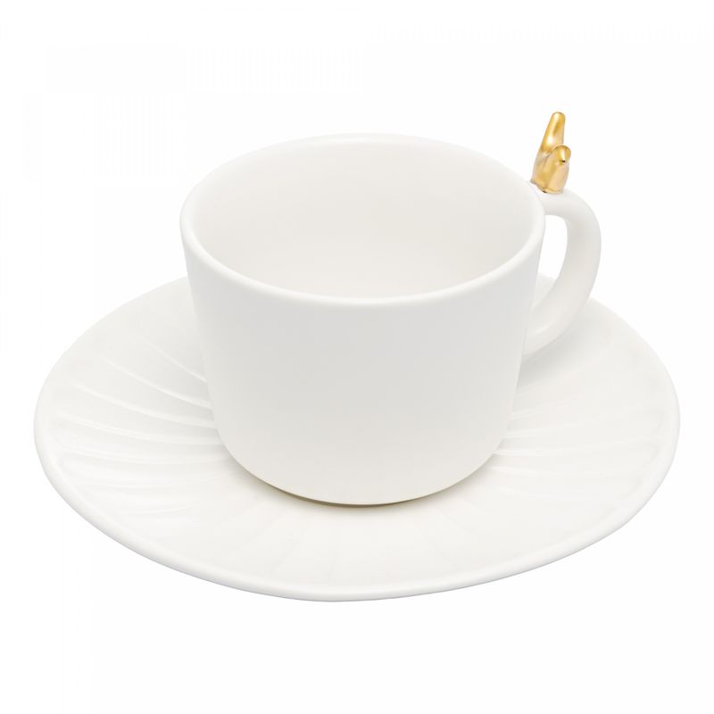 Conjunto-2-Xicaras-de-Cha-de-Ceramica-Colibri-com-Pires-Branco-170ml-Wolff