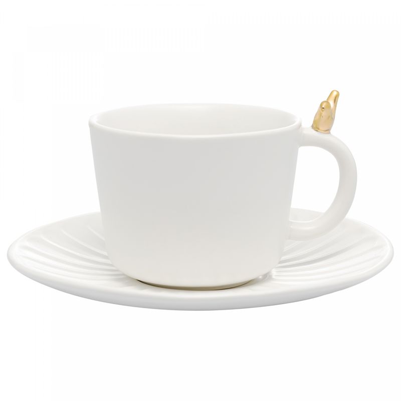 Conjunto-2-Xicaras-de-Cha-de-Ceramica-Colibri-com-Pires-Branco-170ml-Wolff