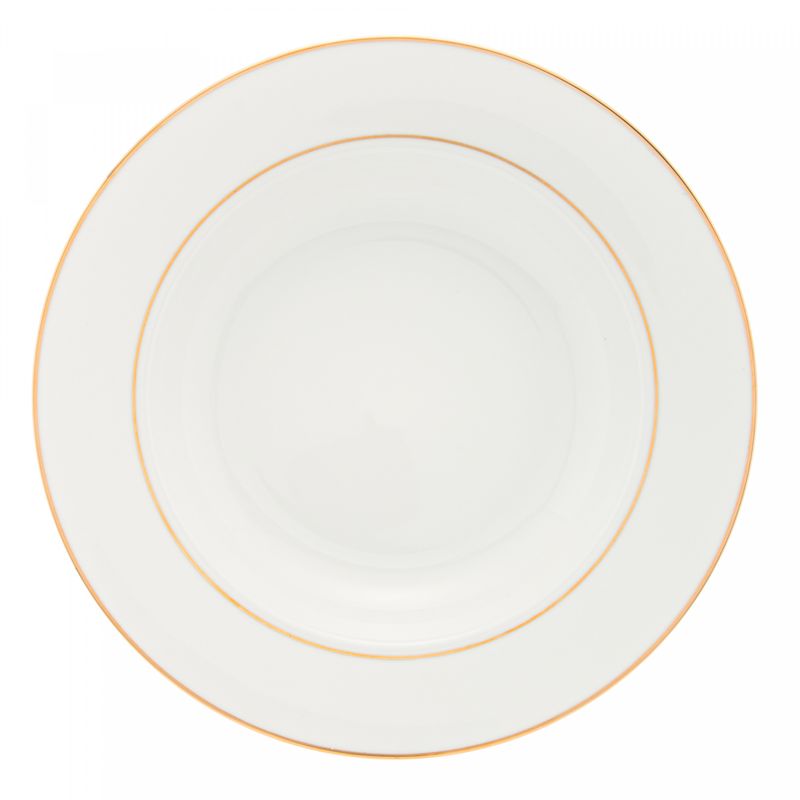 Conjunto-6-Pratos-Fundos-de-Porcelana-com-Borda-Dourada-Monaco-Branco-215cm-Wolff