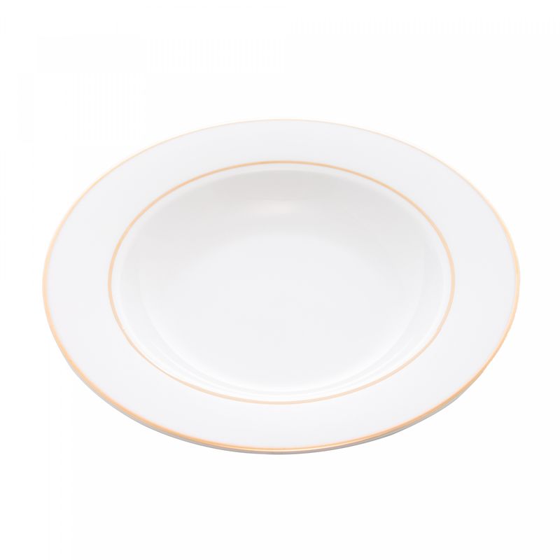 Conjunto-6-Pratos-Fundos-de-Porcelana-com-Borda-Dourada-Monaco-Branco-215cm-Wolff