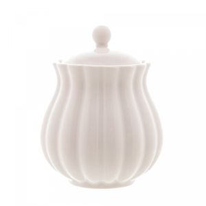 Açucareiro de Porcelana Pétala Branco Matt 10,5cm x 8,5cm- Wolff