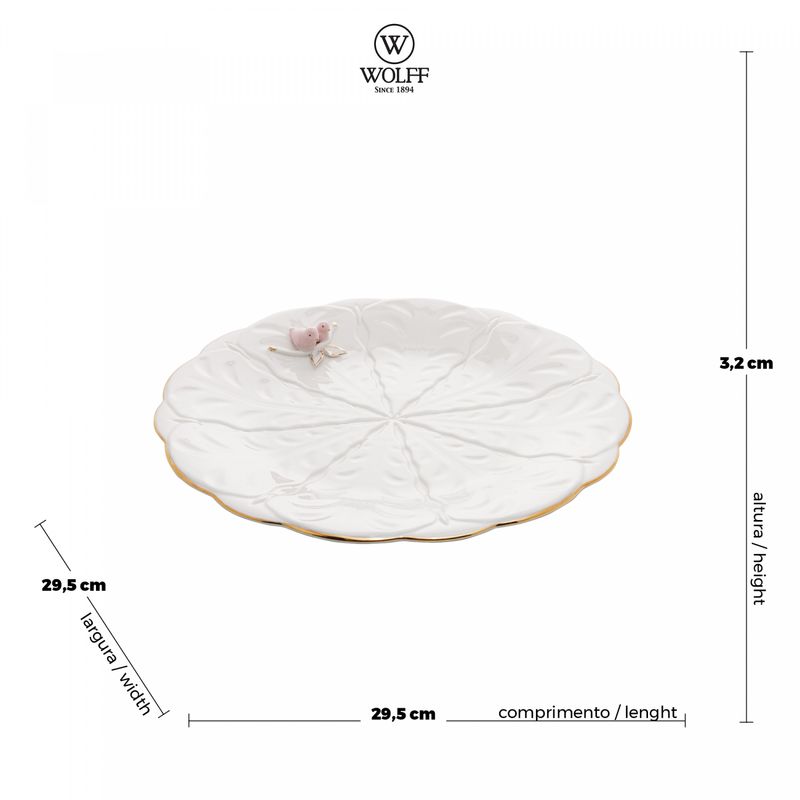 Prato-para-Bolo-de-Porcelana-Birds-30-cm-Wolff