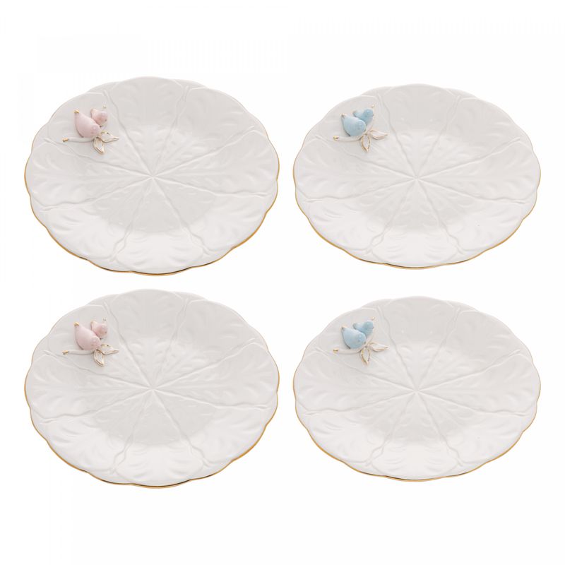 Conjunto-4-Pratos-para-Sobremesa-de-Porcelana-Birds-19-cm-Wolff