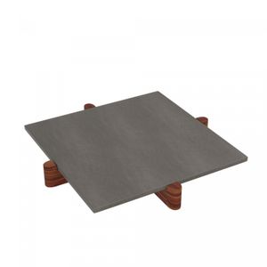 Tábua de Servir de Madeira e Pedra Ardósia Aragon 29cm x 29cm x 3cm - Wolff Craft