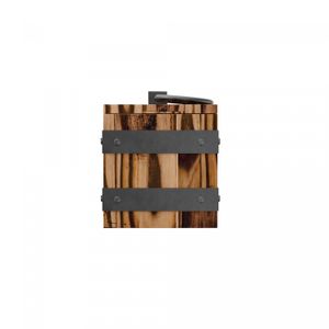 Pote de Madeira Pinus com Alça Argola de Aço Inox Escalibur 10cm x 10cm x 12,5cm - Woodart