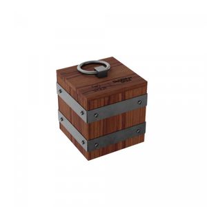 Pote de Madeira Jatobá com Alça Argola de Aço Inox Artdeis 10cm x 10cm x 12,5cm - Wolff Craft