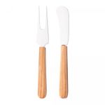 Conjunto-4-Talheres-para-Petiscos-de-Aco-Inox-com-Cabo-de-Madeira-Teca-15cm-x-15cm-Woodart