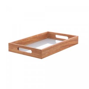 Bandeja de Cerejeira com Vidro 38cm x 23cm x 5cm - Wolff Craft