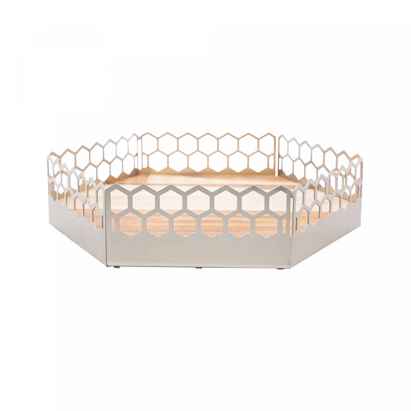 Bandeja-de-Aco-Inox-com-Fundo-Teca-Colmeia-Champanhe-29cm-x-25cm-x-7cm-Wolff-Craft