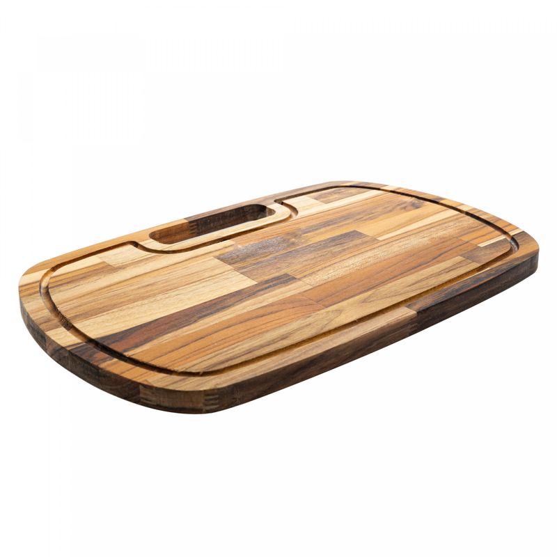 Tabua-de-Corte-de-Madeira-Teca-com-Alca-Lateral-Barbecue-45cm-x-30cm-x-2cm-Wolff-Craft