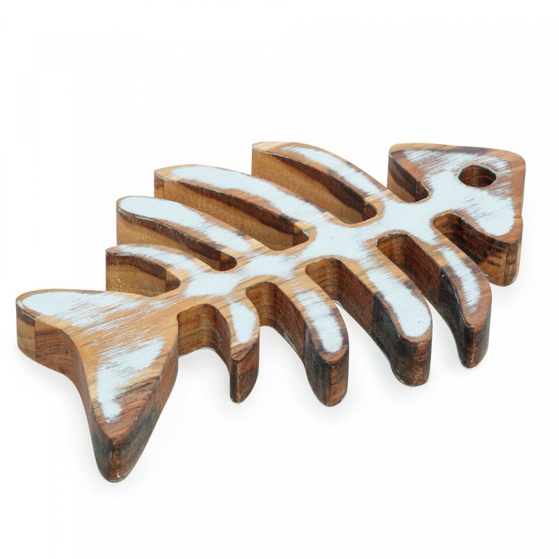 Conjunto-2-Descansos-para-Panela-em-Madeira-Teca-Peixe-Noronha-Azul-22cm-x-14cm-x-2cm-Wolff-Craft
