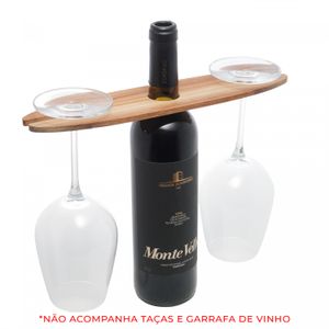 Suporte para 2 Taças de Madeira Teca 30cm x 7,5cm x 1cm - Wolff Craft