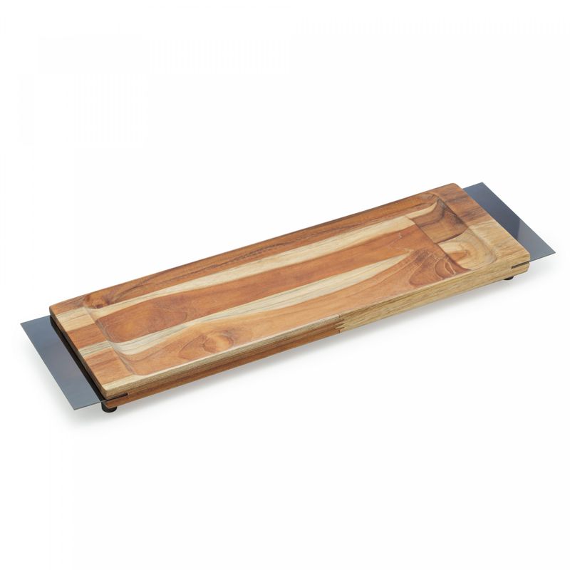 Tabua-para-Servir-de-Madeira-com-Alca-Grafite-Teca-46cm-x-13cm-x-4cm-Wolff-Craft
