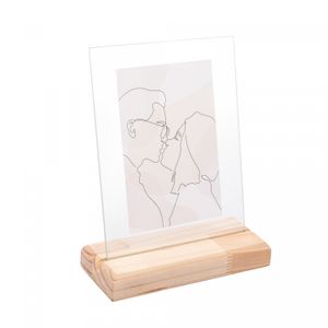 Porta Retrato de Madeira e Vidro Vertical Pinus 10cm x 15cm - Woodart