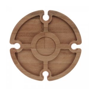 Petisqueira de Madeira com Suporte para Taça Teca 37cm x 16cm - Woodart