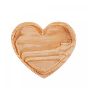Bandeja de Madeira Pinus Coração 22cm x 20cm x 2cm - Woodart