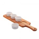 Tabua-de-Madeira-Teca-com-4-Petisqueiras-em-Porcelana-48cm-x-13cm-x-5cm-Wolff-Craft