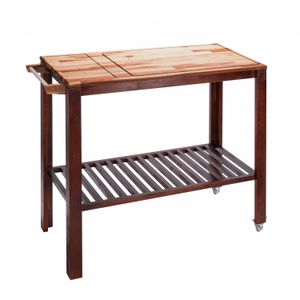Carrinho de Madeira com Apoio para Churrasco 102cm x 45cm x 92cm - Woodart