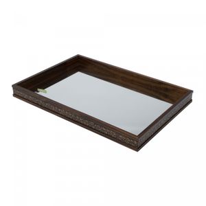 Bandeja de Madeira com Espelho Coquinho 37cm x 23cm x 5cm - Woodart