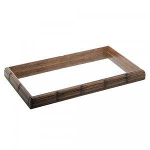 Bandeja de Bambu com Espelho 46cm x 26cm x 4cm - Woodart
