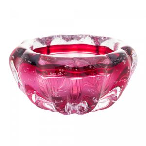Centro de Mesa de Vidro Italy Rosa 12,5cm x 6,5cm - Lyor