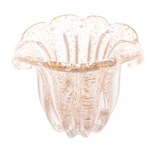 Vaso de Vidro Italy Dourado 17,5cm x 14,5cm x 16cm - Lyor