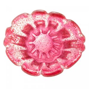 Vaso de Vidro Italy Rosa e Dourado 13cm x 11cm x 10cm - Lyor