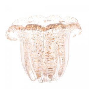 Vaso de Vidro Italy Dourado 13cm x 11cm x 10cm - Lyor