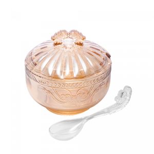 Açucareiro de Cristal Ecológico com Colher Imperial Âmbar Metalizado 12cm x 11,5cm - Lyor