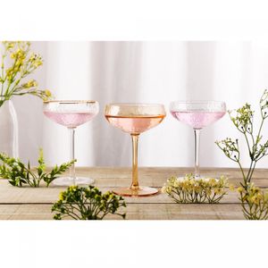 Conjunto 2 Taças de Cristal Coupe Martelado com Fio de Ouro Petra - Lyor