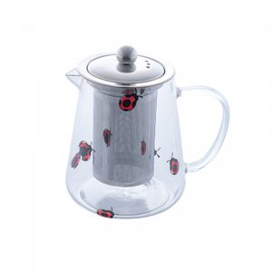 Chaleira de Vidro Borossilicato com Filtro de Aço Inox Ladybug 750ml - Lyor