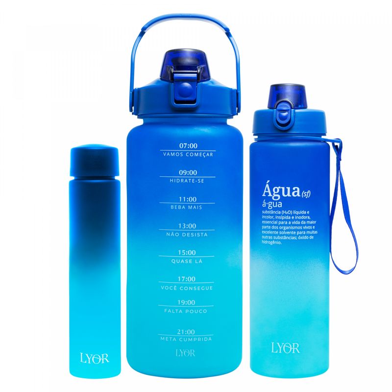 Conjunto-3-Garrafas-Squeeze-de-Policarbonato-Degrade-Azul-Lyor
