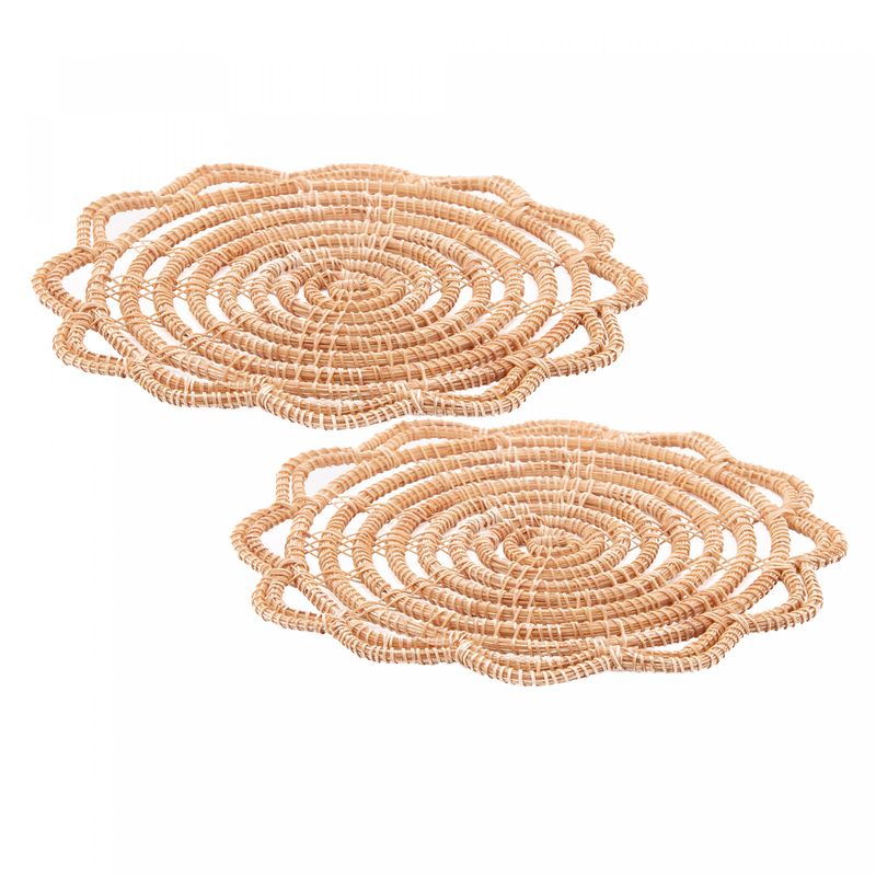 Conjunto-2-Descansos-de-Panela-de-Fibra-Natural-Flor-Palm-20cm-Lyor