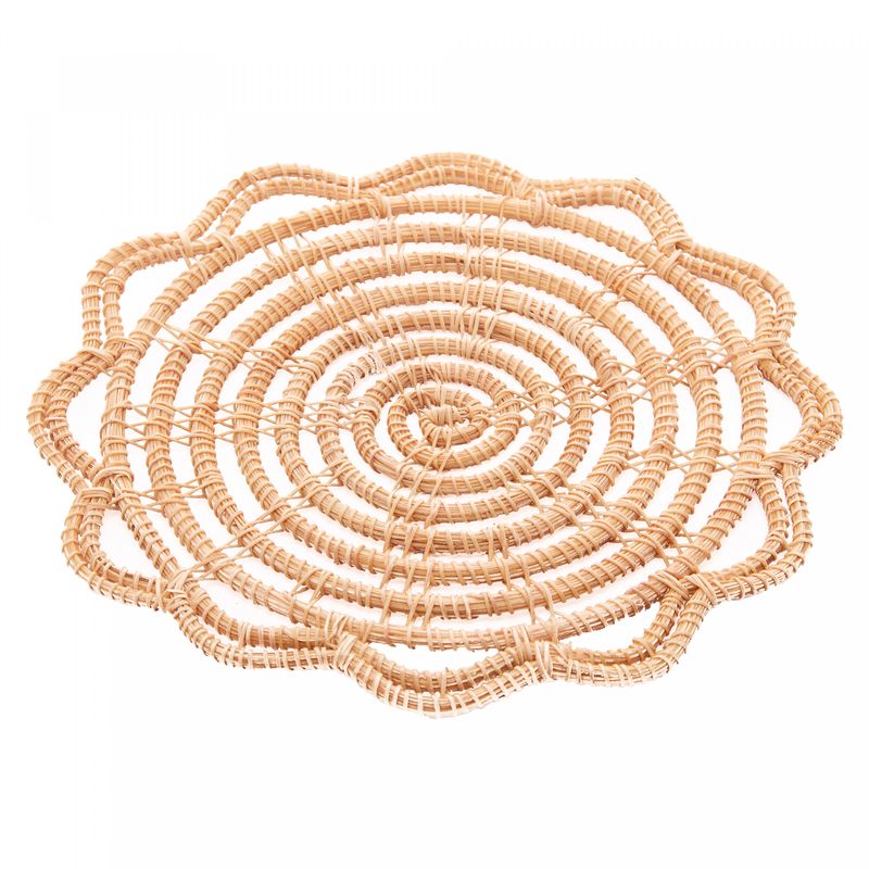 Conjunto-2-Descansos-de-Panela-de-Fibra-Natural-Flor-Palm-20cm-Lyor