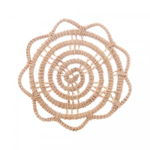 Conjunto 4 Porta Copos de Fibra Natural Flor Palm 10cm - Lyor